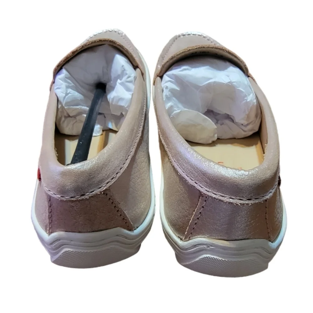 Marc Joseph Union Street Driver Moccasin Rose Grainy Glimmer Size 3.5